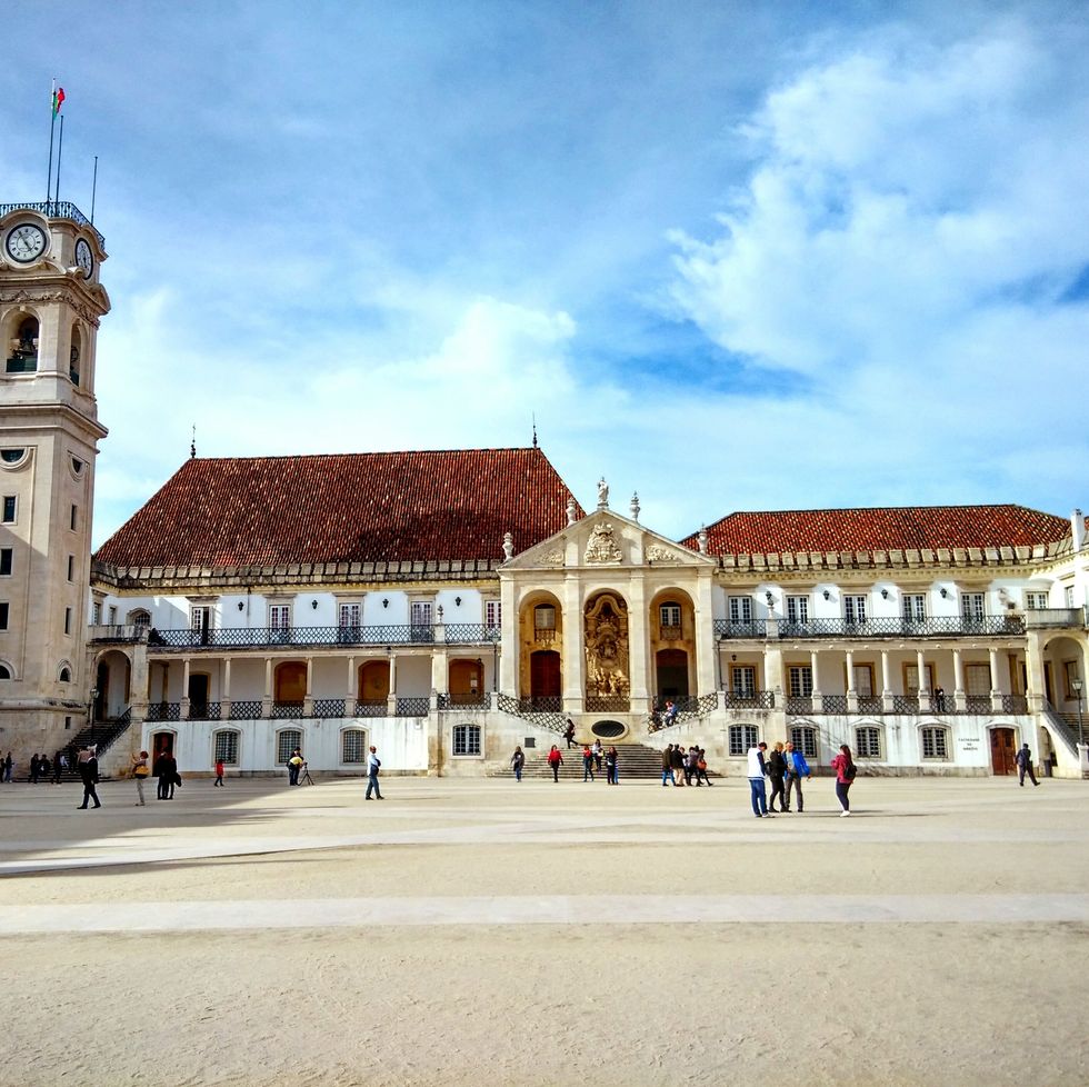 university of coimbra against cloudy sky