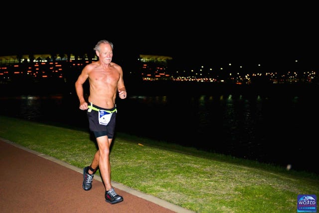 Barechested, Recreation, Muscle, Long-distance running, Running, Individual sports, Exercise, Sports, Night, Competition, 