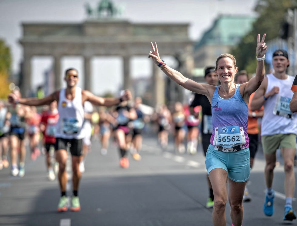 marimi garcía durante la maratón de berlín 2022