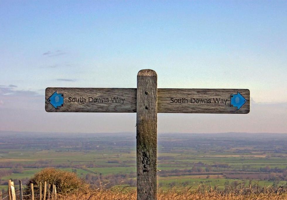 sign on south downs way charity walk