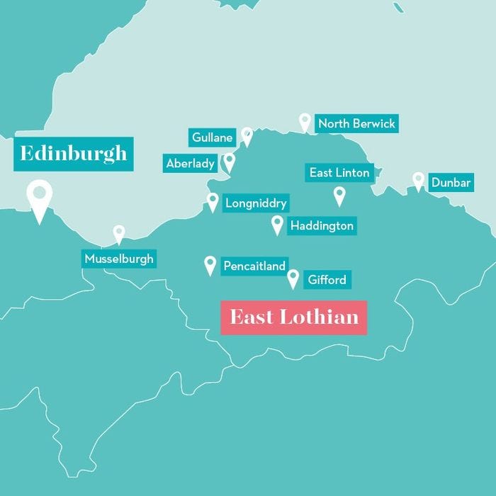 east lothian map