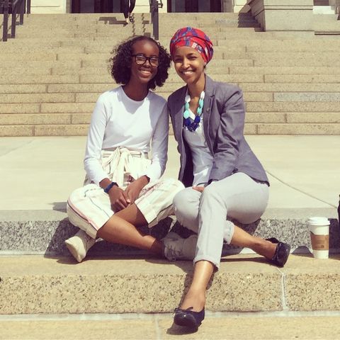 isra hirsi and her mom in 2018, on rep omar's last day as a member of the minnesota house of representatives