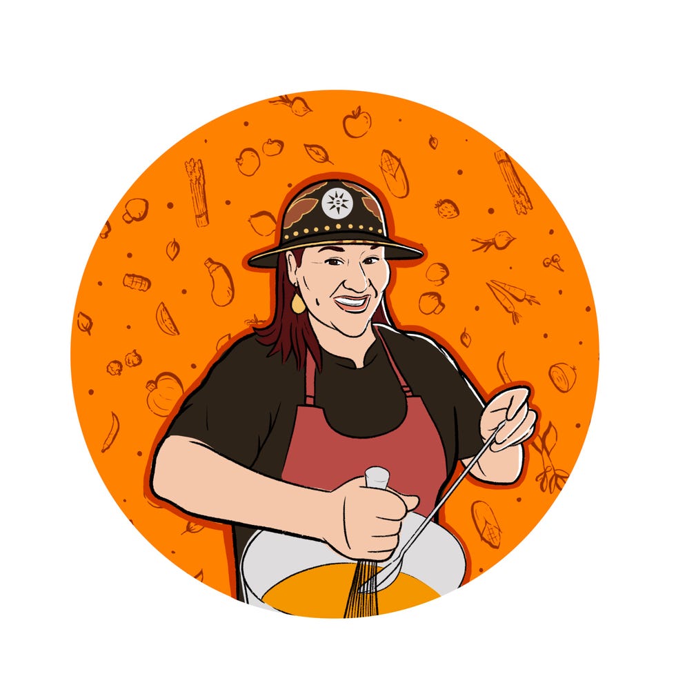 illustration of chef elena terry by ericaprettyeagle