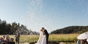 Photograph, Wedding dress, Bride, Ceremony, Wedding, Bridal clothing, Bridal veil, Marriage, Veil, Dress, 