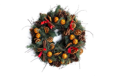 lavender green flowers holiday wreath