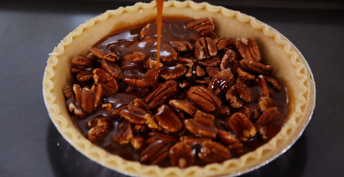 Video player poster image preview for Salted Caramel Pecan Pie | Delish + Fisher Nuts