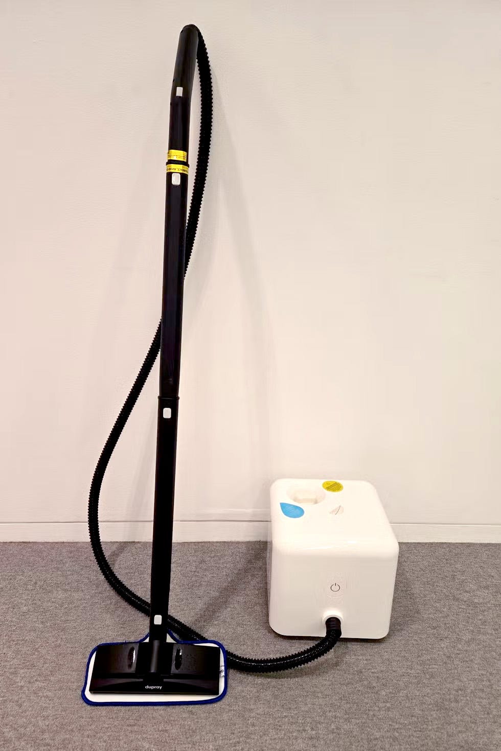 dupray neat steam cleaner with a long handle and a base unit