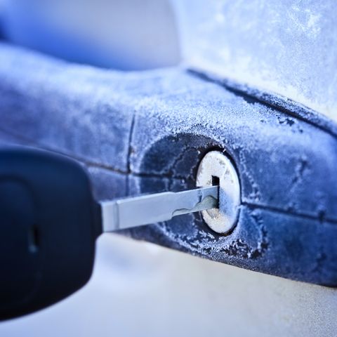 unlocking car door in winter