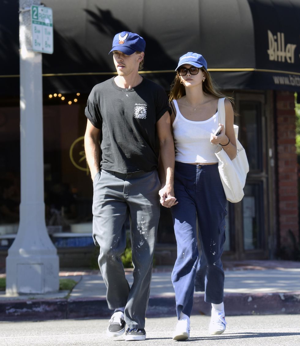 See Kaia Gerber and Austin Butler Hold Hands in Coordinating Looks
