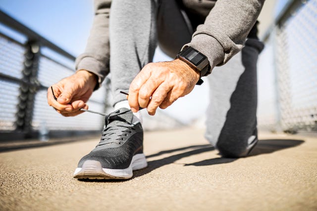 veters strikken voor het hardlopen