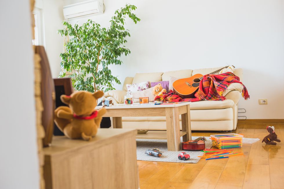 untidy living room