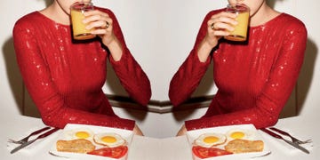 Junk food, Eating, Food, Breakfast, Orange juice, Fast food, Cuisine, Meal, Dish, Drink, 