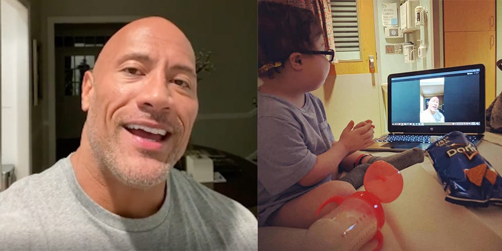 Dwayne The Rock Johnson - Update from the video I posted. Look at this lil'  boy, Hyrum's face. That's some joy real right there. Thank you to the  person who wrote this