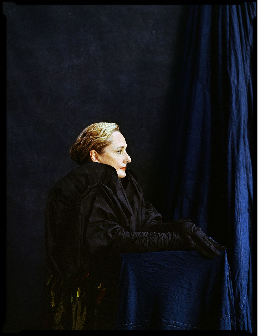 a person in a black coat