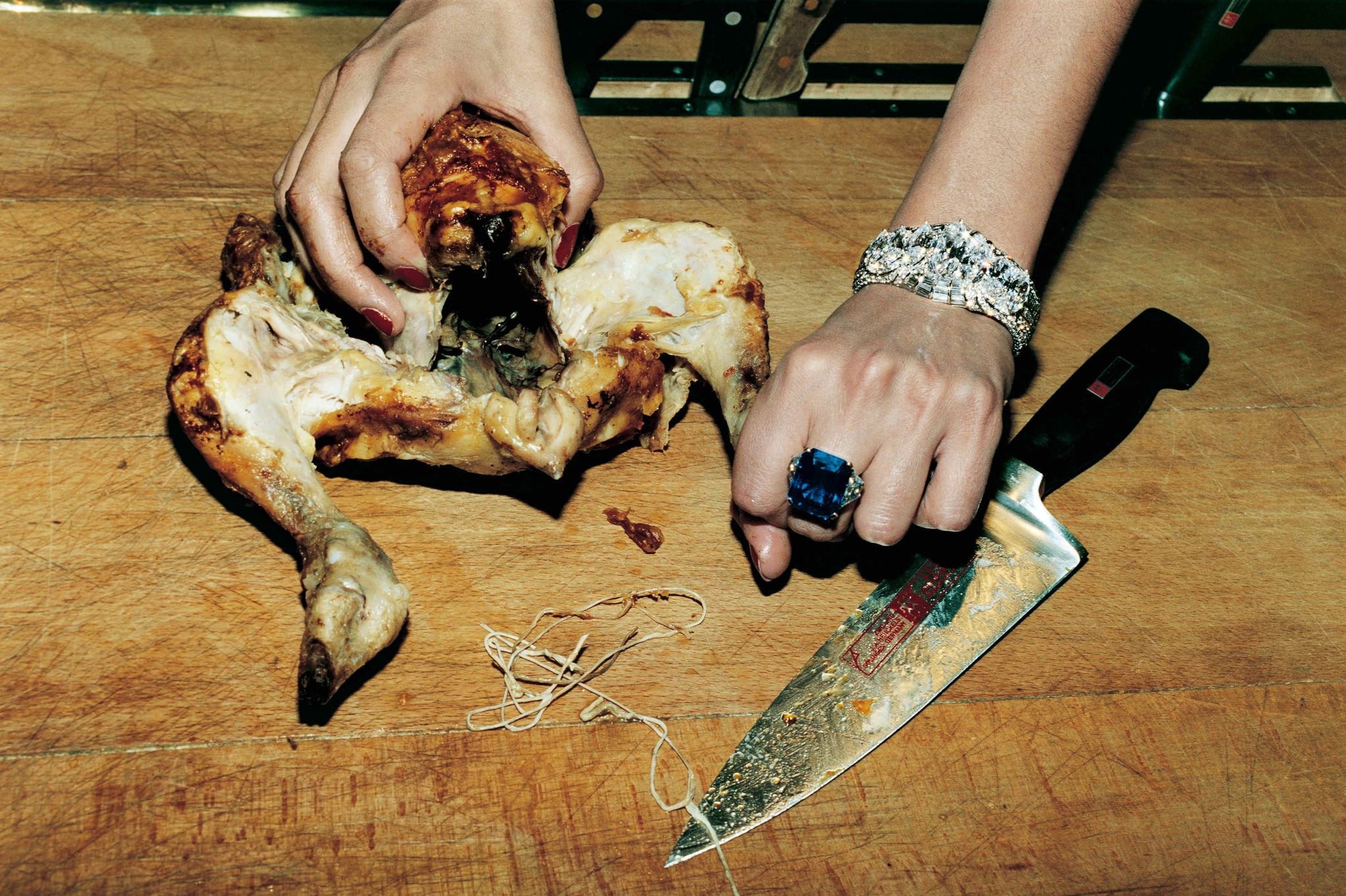 Helmut Newton, pollo diavola, arrosto, cibo, cucina