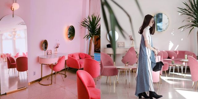 韓妞正瘋的超粉嫩咖啡廳！甜點全是粉色的，還有粉色的沙發和牆根本公主的房間！