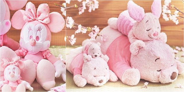日本迪士尼推出「粉紅維尼熊」玩偶，竟然比經典款還可愛！超療癒「櫻花季系列」娃娃，每一隻都必須收藏啊！