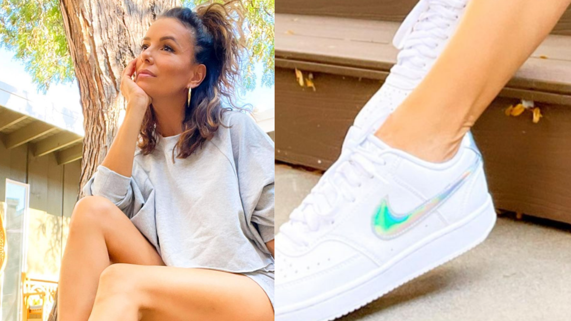 Klap Lodge Infrarood Where to Find Eva Longoria's Iridescent Nikes She Wore on Instagram