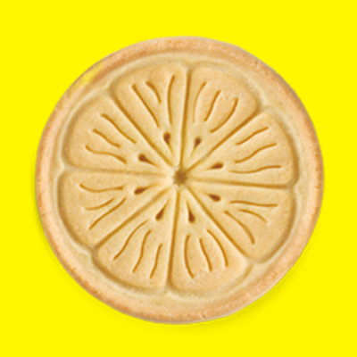 lemon slice cookie with detailed markings