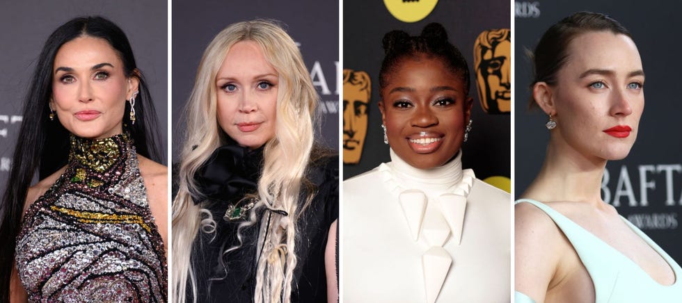 demi moore, gwendoline christie, clara amfo, saoirse ronan at the baftas