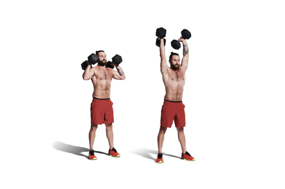 strict dumbbell shoulder press