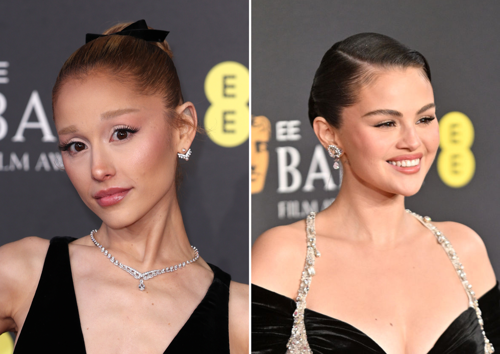 ariana grande and selena gomez at the 2025 baftas