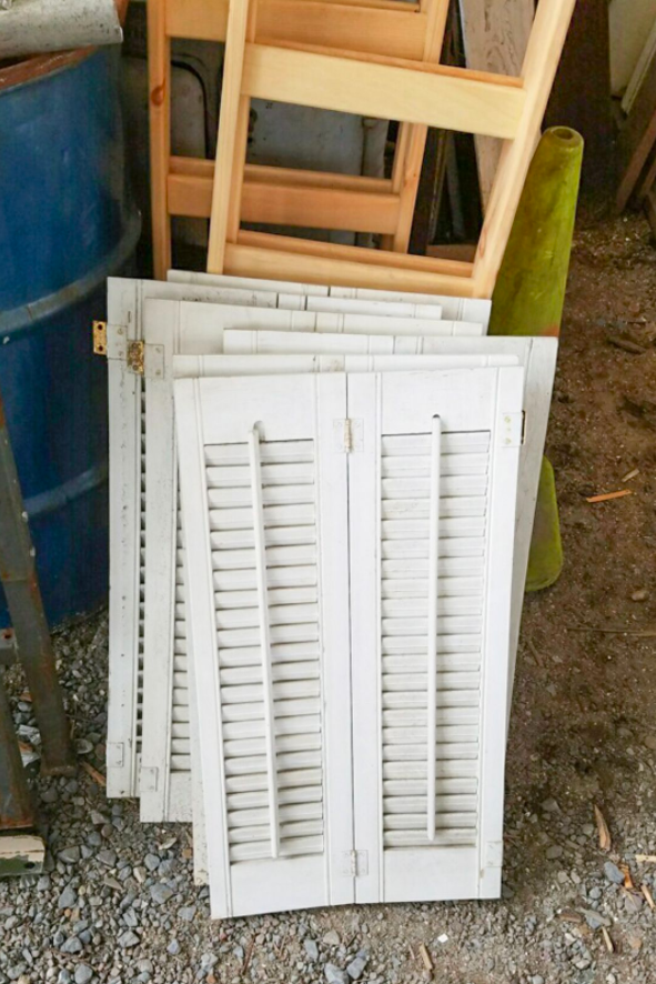 upcycled furniture shutters before