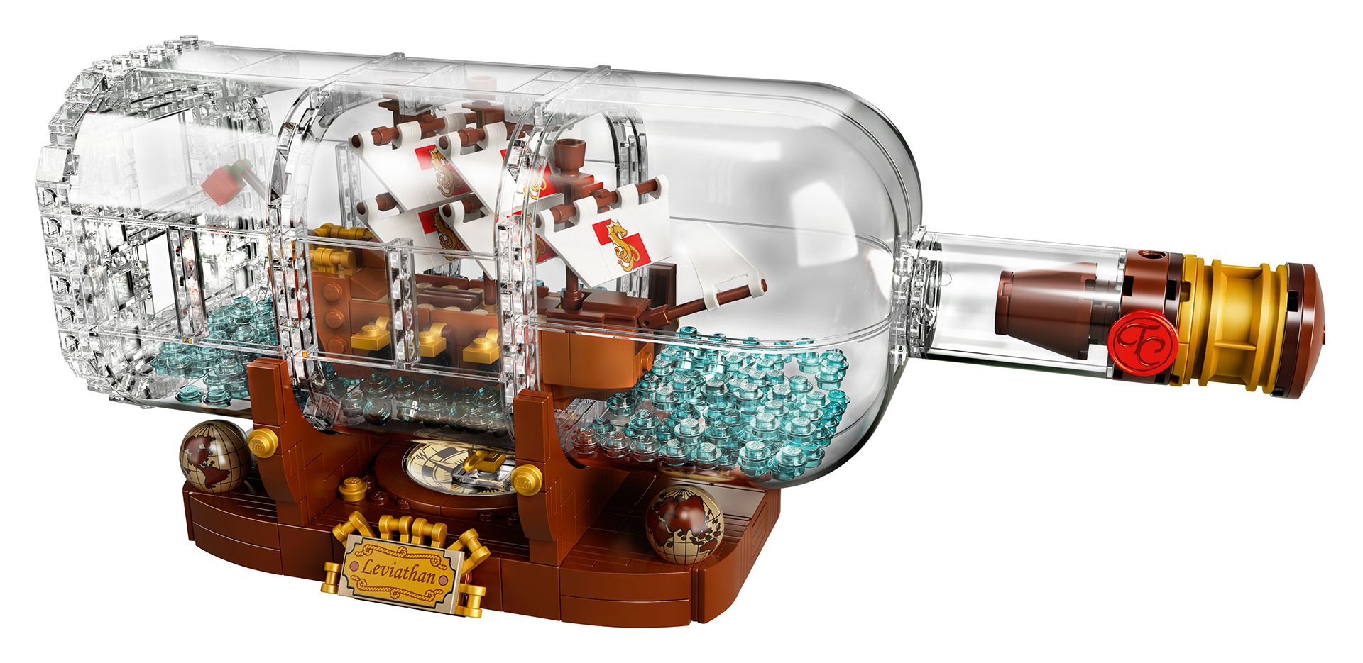 Lego set ship in a sales bottle