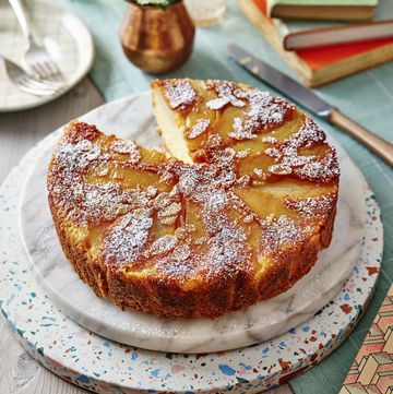 upside down pear and almond cake