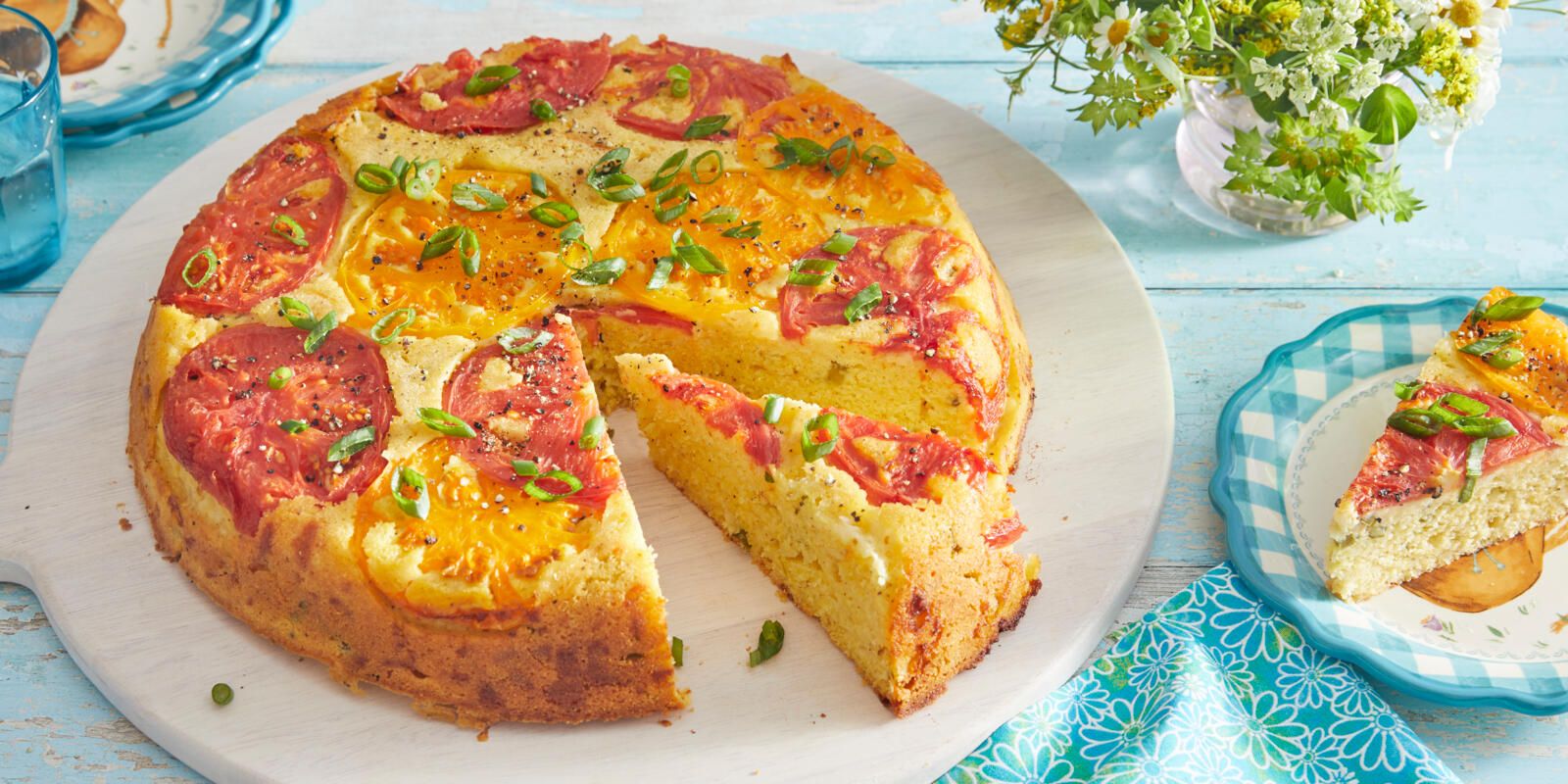 Upside-Down Tomato Cornbread Recipe - How To Make Upside-Down Tomato ...