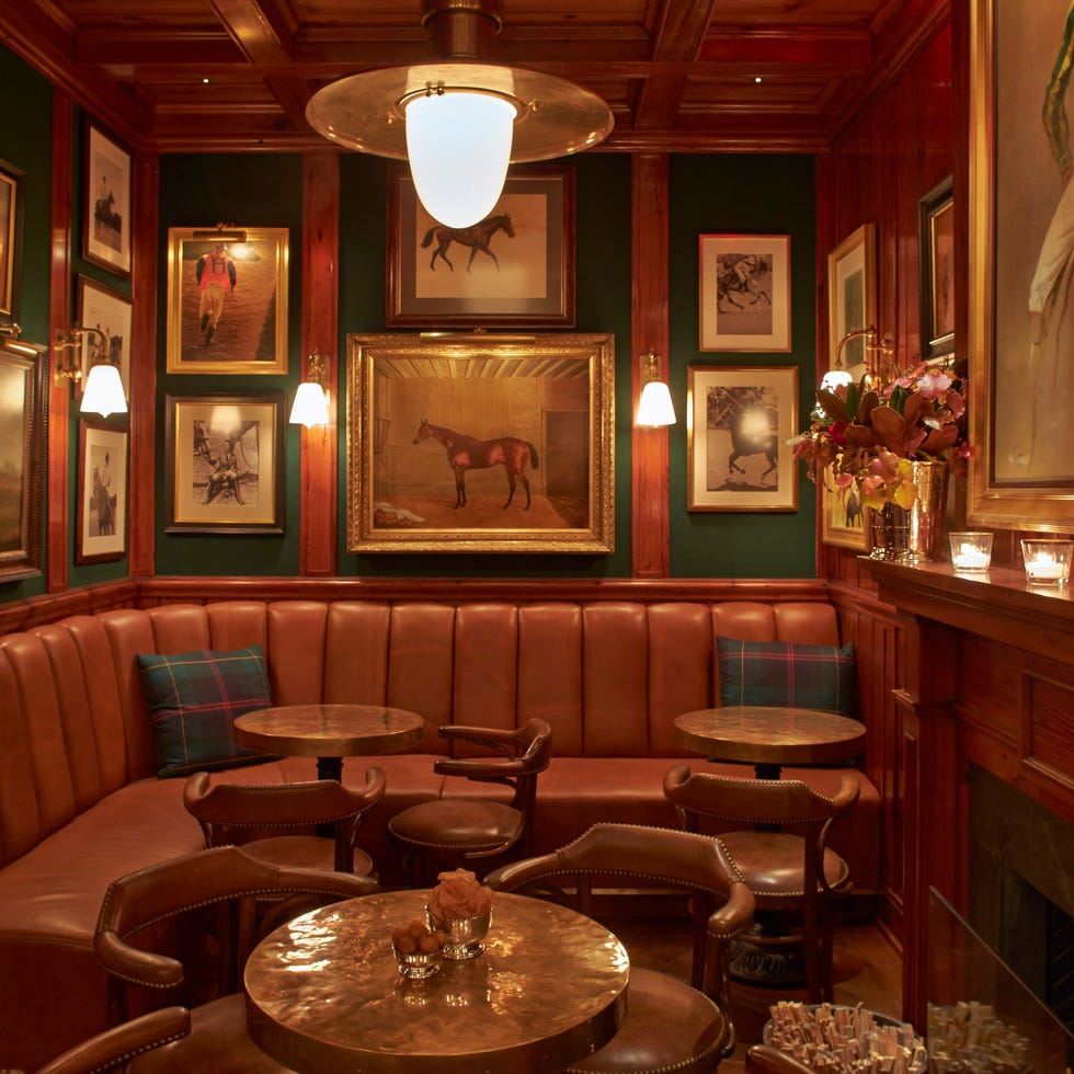 A corner of the second floor of the Polo Bar in New York City