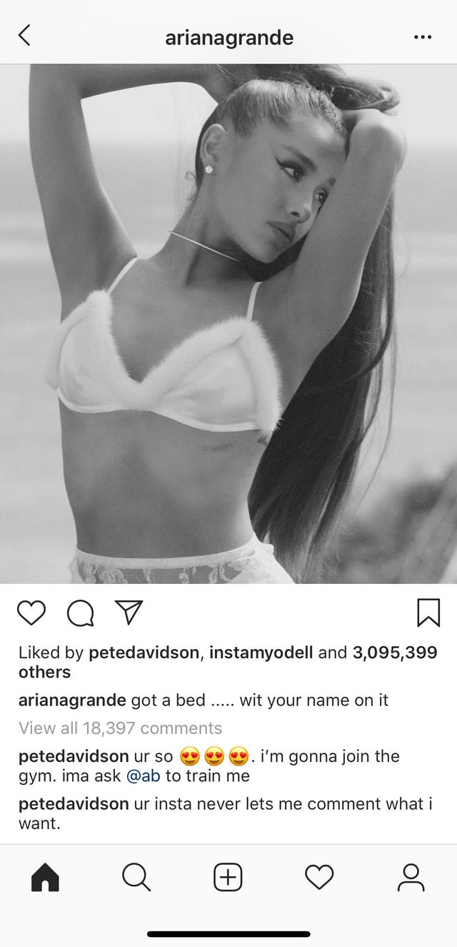 A Timeline of Ariana Grande and Pete Davidson Flirting on Instagram - Pete  Davidson Deletes His Instagram