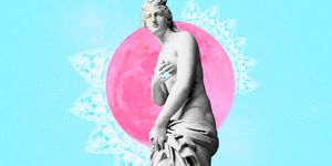 Pink, Art, Statue, Illustration, Graphic design, Chest, Fictional character, Magenta, 