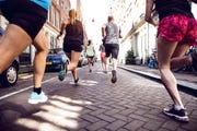 Urban runners crew training in the city
