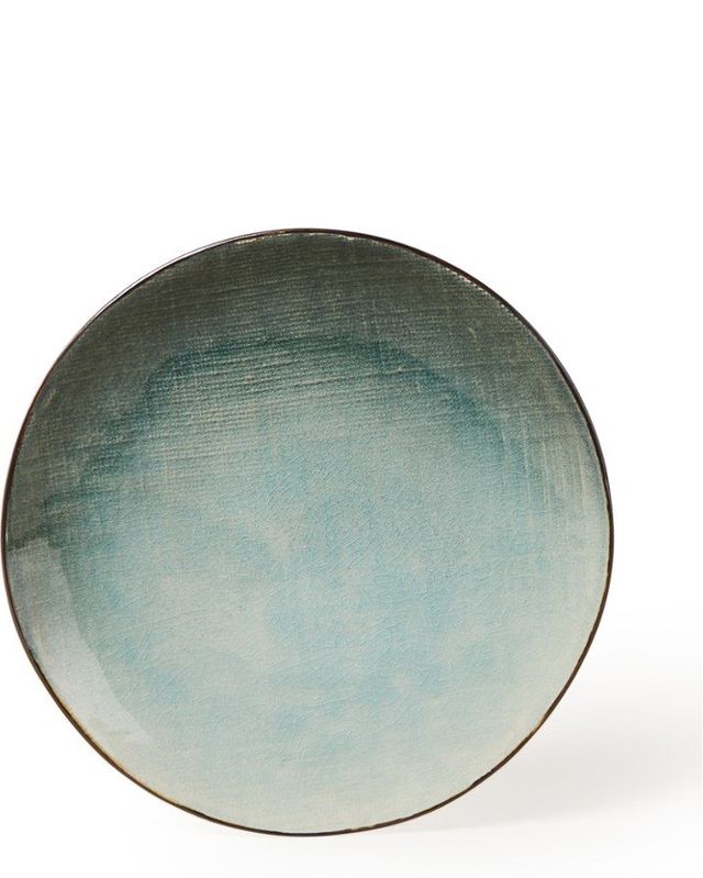 Turquoise, Plate, Dishware, Circle, Sphere, Metal, Tableware, Oval, Platter, Serveware, 