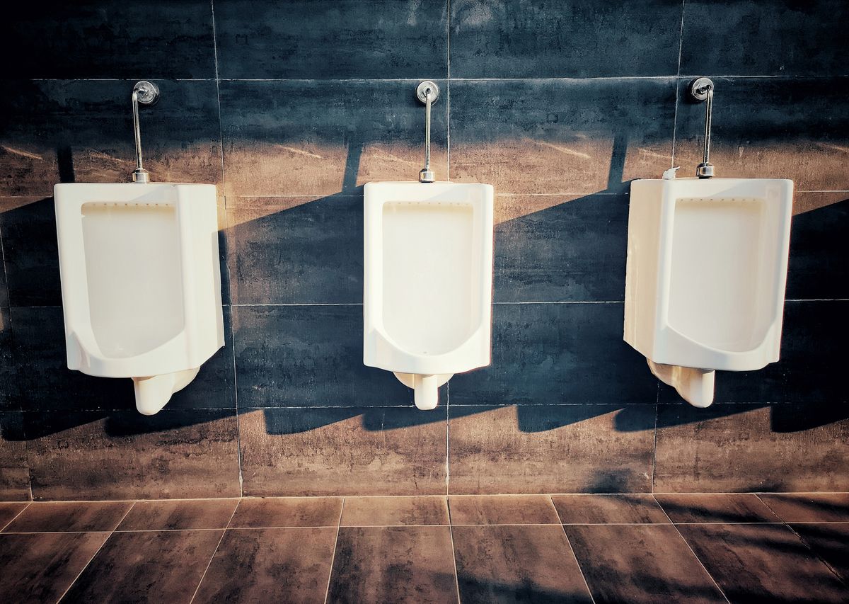 urinals on wall