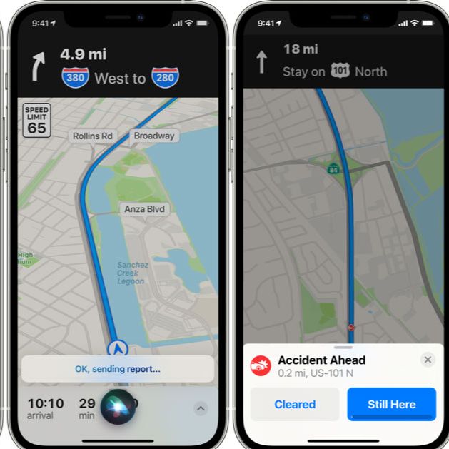 apple maps siri incident report feature