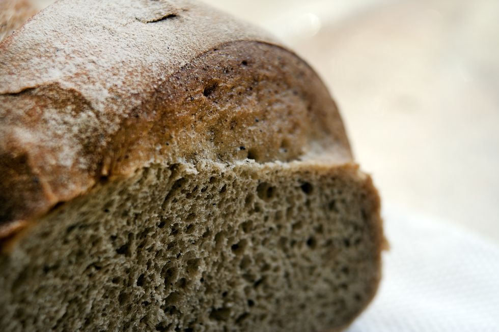 Useful bread from rye flour close-up. Healthy lifestyle, product