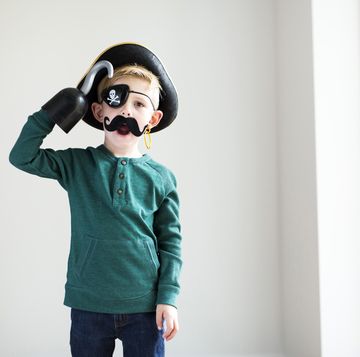 little boy dressed as a pirate