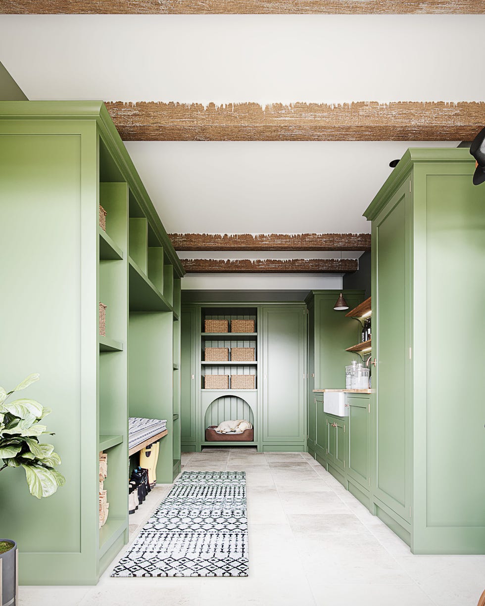 Utility room with integrated dog bed utility room ideas dog bed