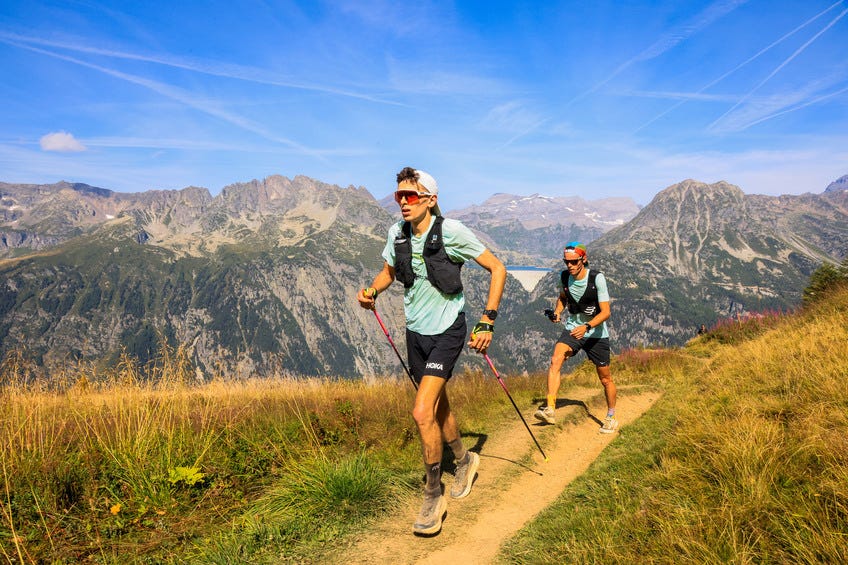 vincent bouillard on a mountain at the 2024 utmb