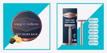 king c gillette grooming products including beard balm and safety razor