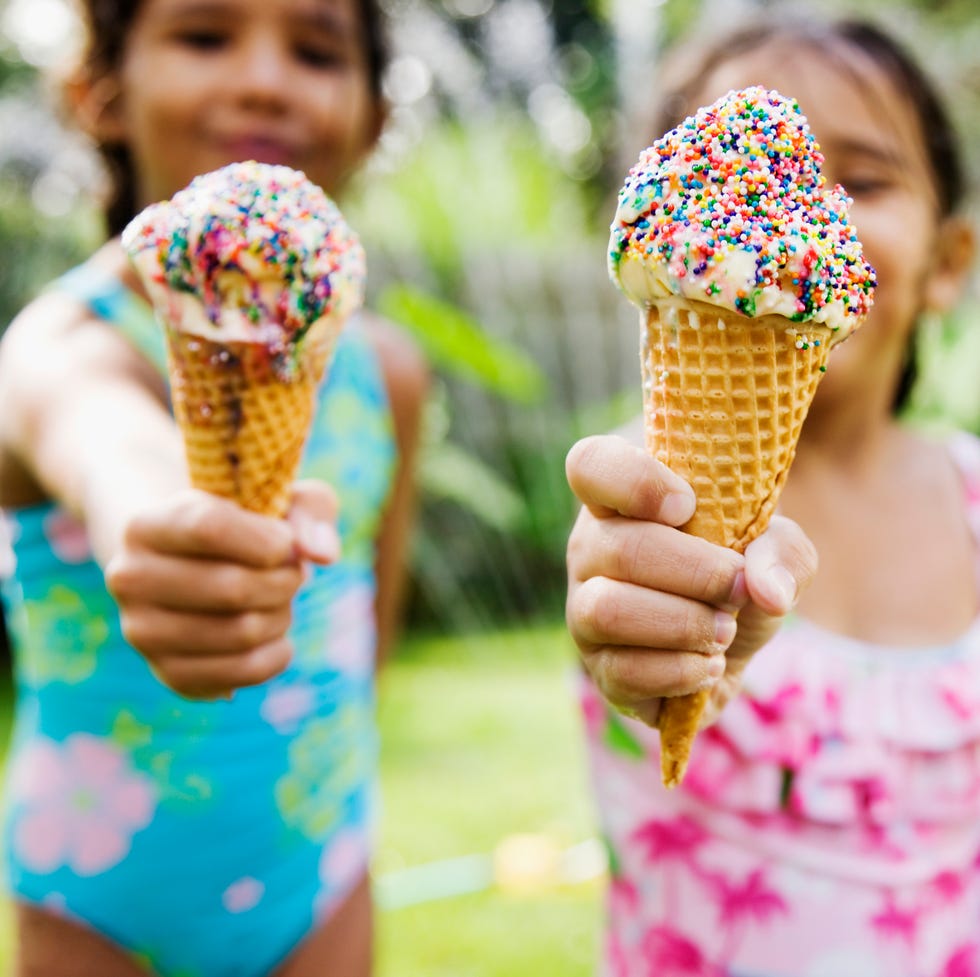 girls eating ice cream cones