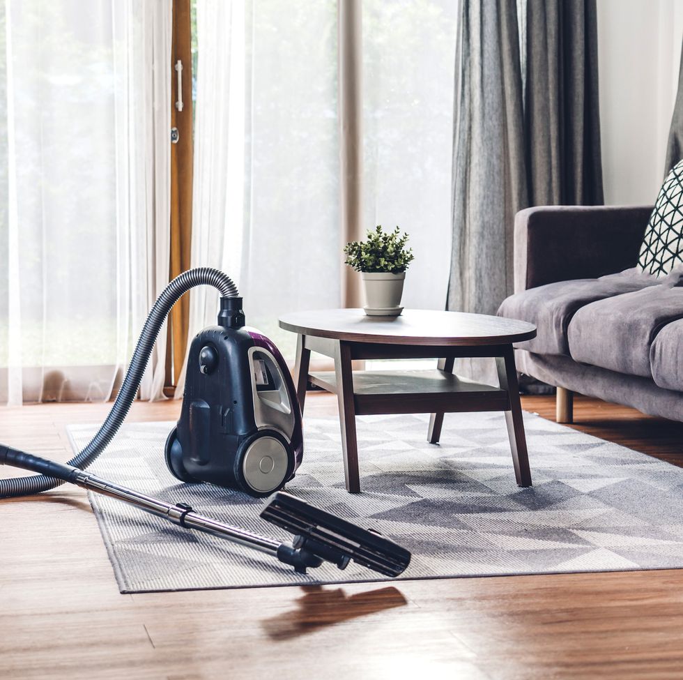 high angle view of vacuum cleaner at home