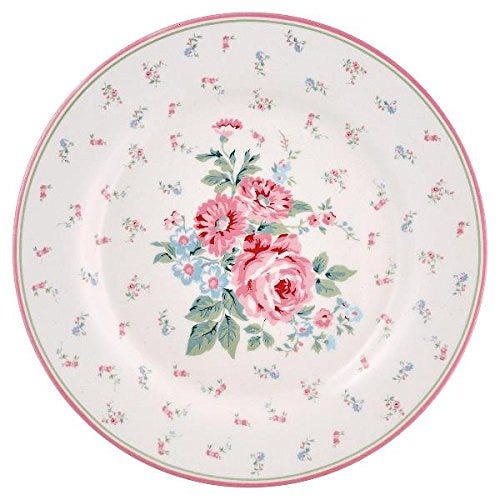 Plato estampado de flores