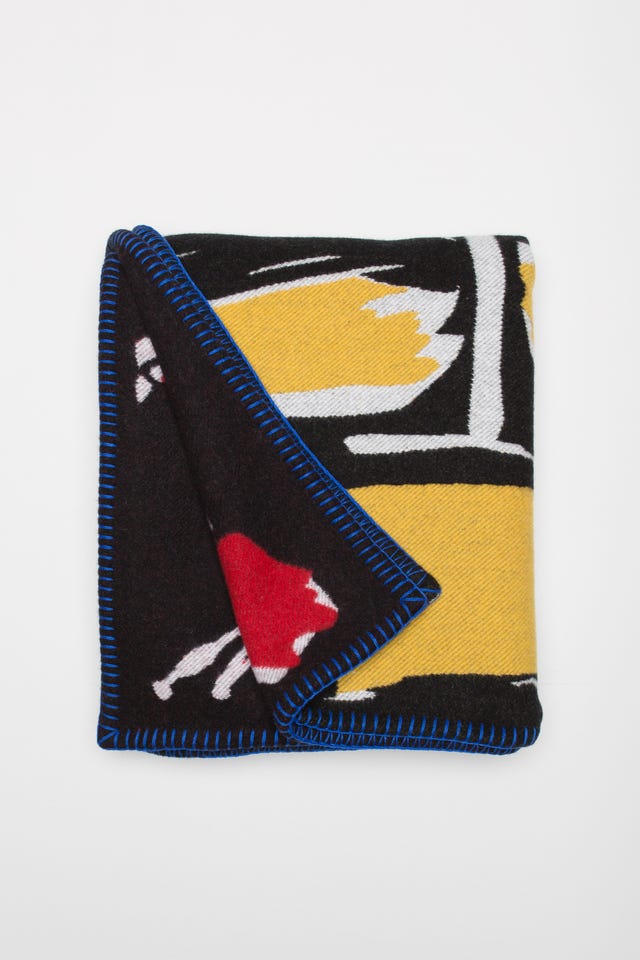 Multi coloured woven blanket