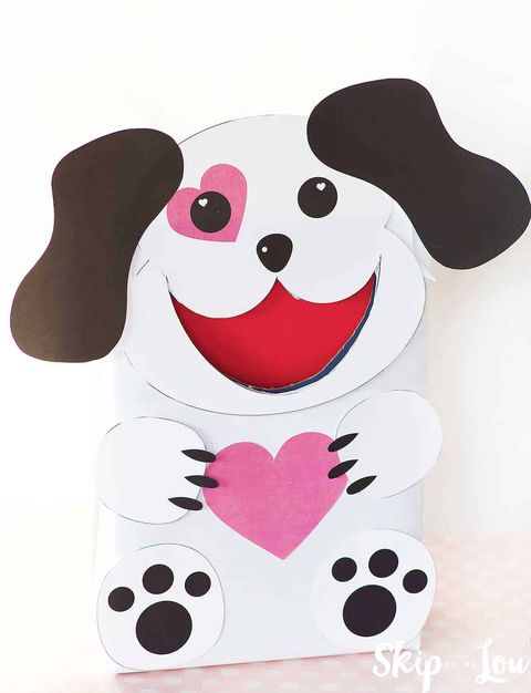 valentines box ideas puppy box with heart in the center