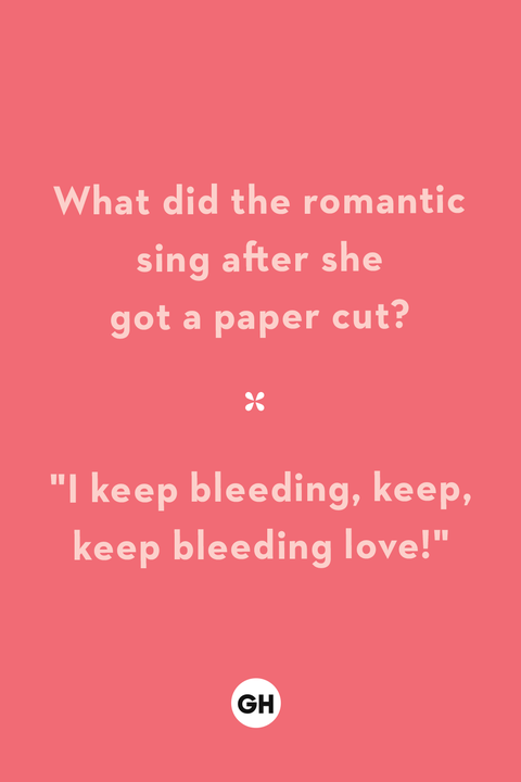 what did the romantic sing after she got a paper cut i keep bleeding keep keep bleeding love