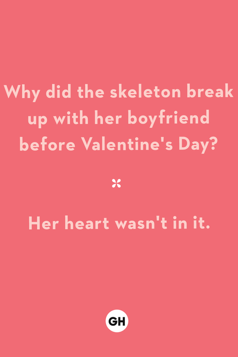 why did the skeleton break up with her boyfriend before valentine's day her heart wasn't in it