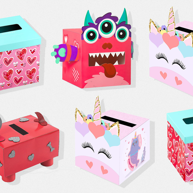 Cheep N Cheerful 4-Pack Valentine Mailbox Craft Kits, Foam